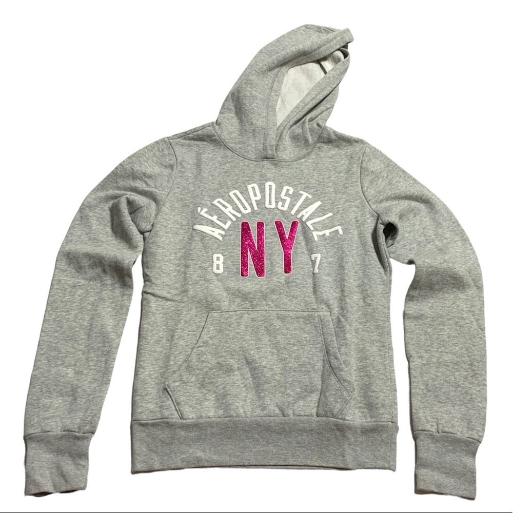Like New AEROPOSTALE Gray Pullover Hoodie Size Small